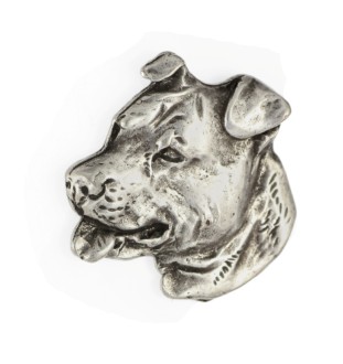 Amerykański Staffordshire terrier pin posrebrzony Art-Dog